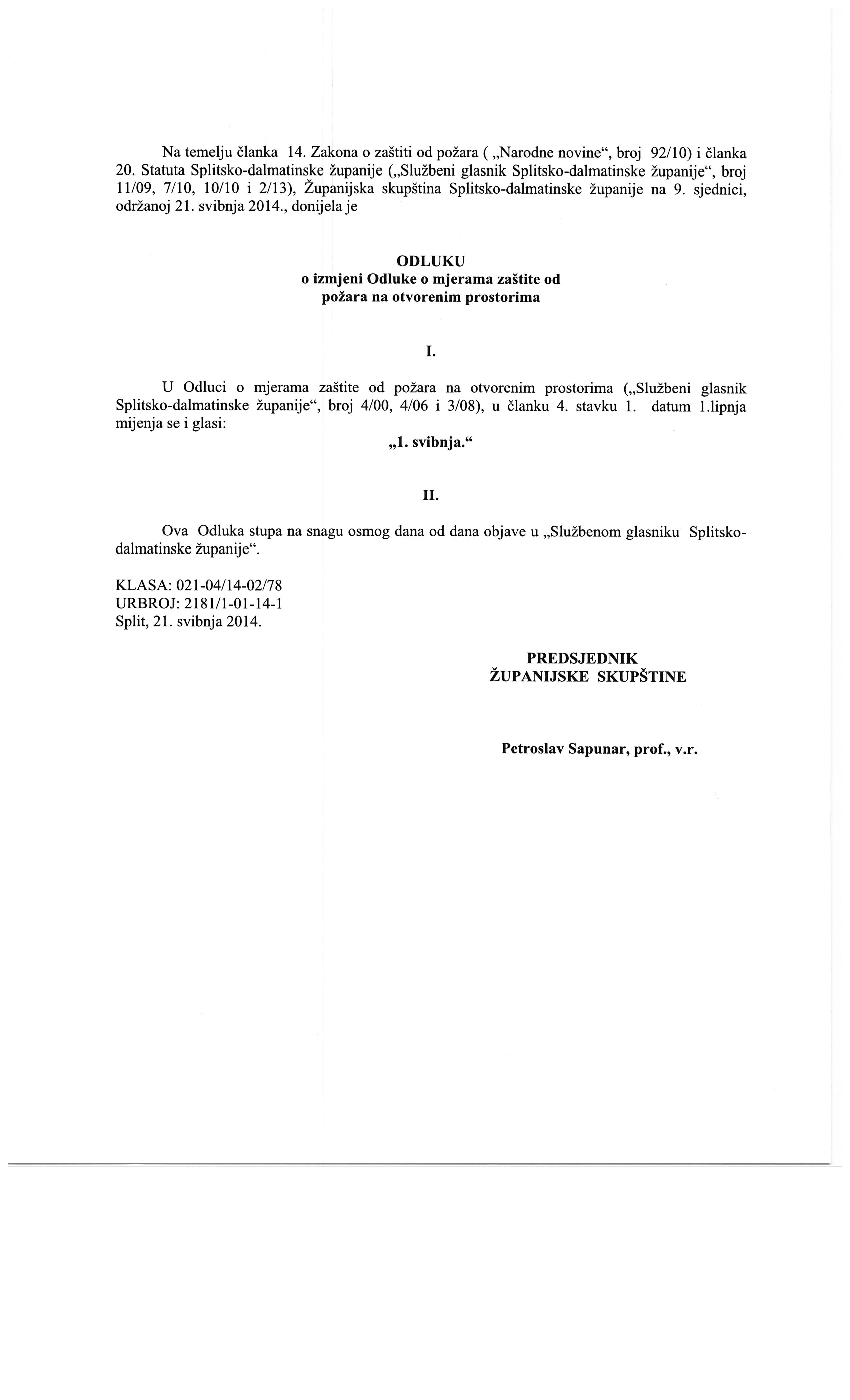 Izmjena Odluke